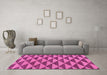 Machine Washable Abstract Pink Modern Rug in a Living Room, wshabs196pnk