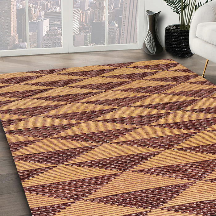 Machine Washable Abstract Fire Brick Red Rug in a Family Room, wshabs196