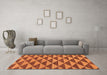 Machine Washable Abstract Orange Modern Area Rugs in a Living Room, wshabs196org