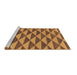 Sideview of Machine Washable Abstract Brown Modern Rug, wshabs196brn