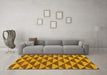 Machine Washable Abstract Yellow Modern Rug in a Living Room, wshabs196yw