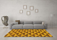 Machine Washable Abstract Yellow Modern Rug, wshabs196yw