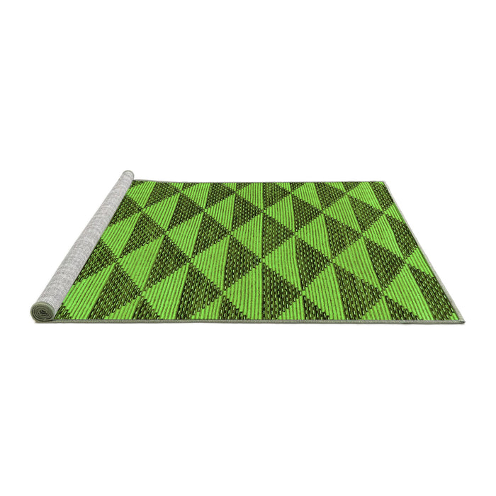 Sideview of Machine Washable Abstract Green Modern Area Rugs, wshabs196grn