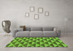 Machine Washable Abstract Green Modern Area Rugs in a Living Room,, wshabs196grn