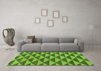 Machine Washable Abstract Green Modern Rug, wshabs196grn