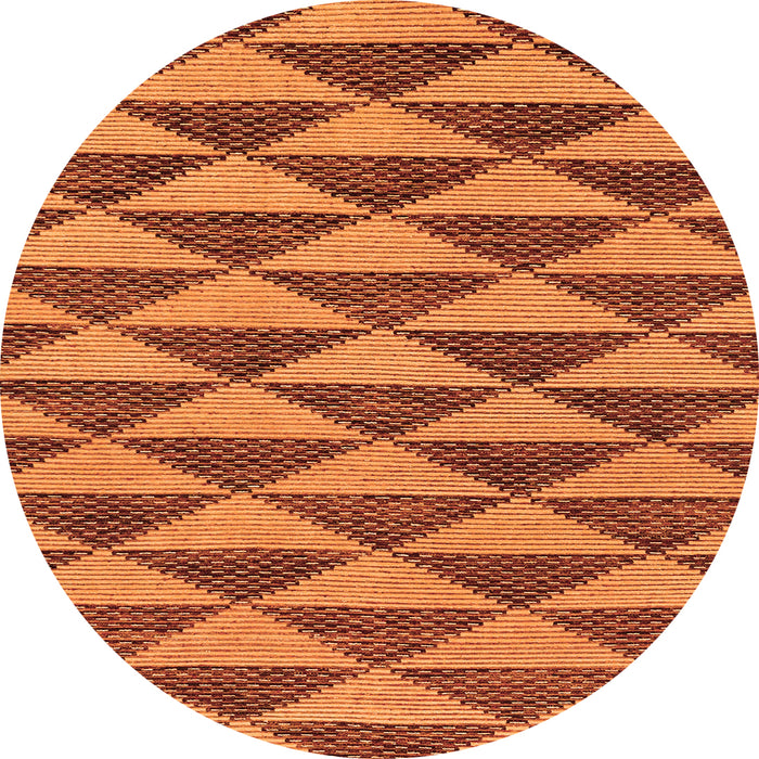 Round Machine Washable Abstract Orange Modern Area Rugs, wshabs196org