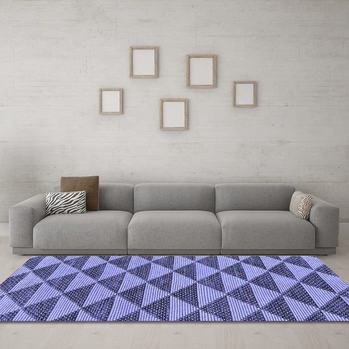 Machine Washable Abstract Blue Modern Rug in a Living Room, wshabs196blu