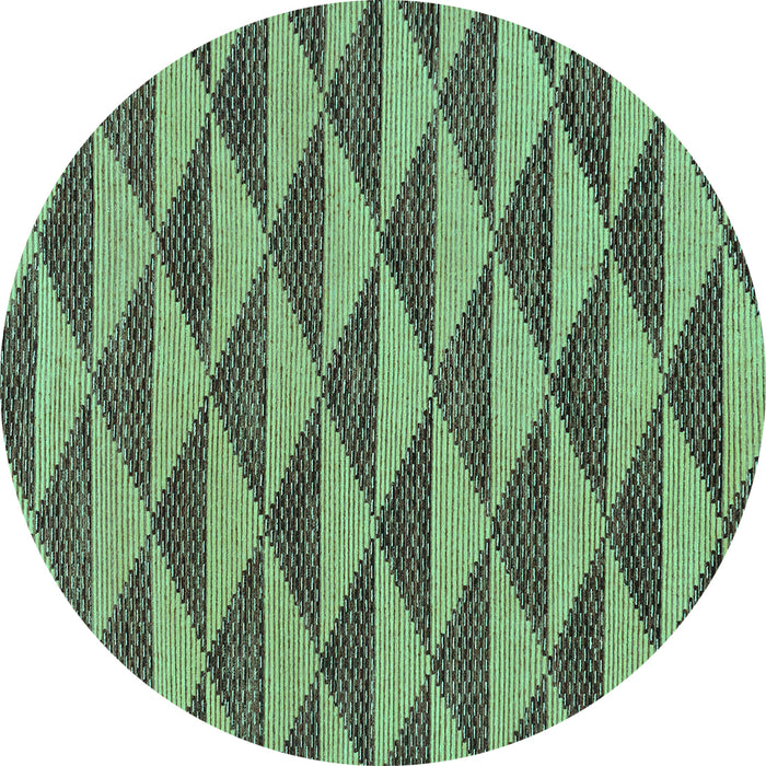 Round Abstract Turquoise Modern Rug, abs196turq