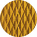 Round Abstract Yellow Modern Rug, abs196yw