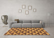 Machine Washable Abstract Brown Modern Rug in a Living Room,, wshabs196brn