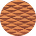 Round Abstract Orange Modern Rug, abs196org