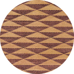 Round Abstract Fire Brick Red Modern Rug, abs196