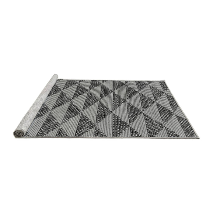Sideview of Machine Washable Abstract Gray Modern Rug, wshabs196gry