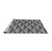 Sideview of Machine Washable Abstract Gray Modern Rug, wshabs196gry