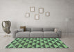 Machine Washable Abstract Turquoise Modern Area Rugs in a Living Room,, wshabs196turq