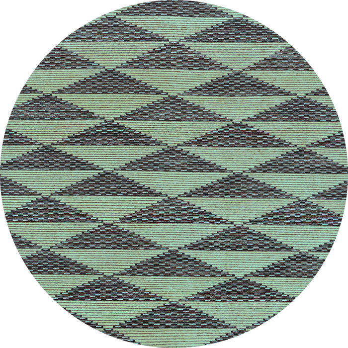 Round Abstract Light Blue Modern Rug, abs196lblu