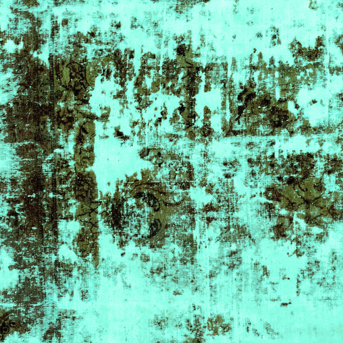 Machine Washable Abstract Turquoise Modern Area Rugs, wshabs1970turq