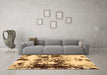 Machine Washable Abstract Brown Modern Rug in a Living Room,, wshabs1970brn