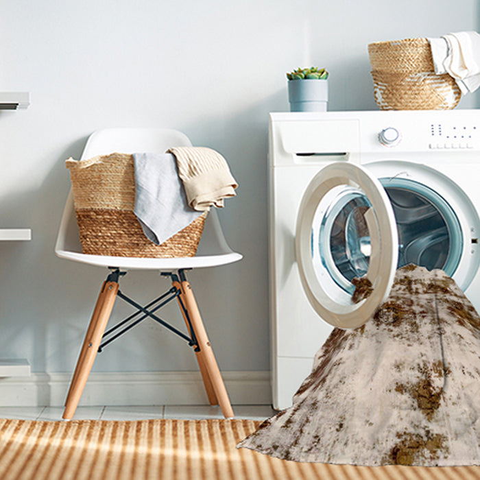 Machine Washable Abstract Desert Sand Beige Rug in a Washing Machine, wshabs1970