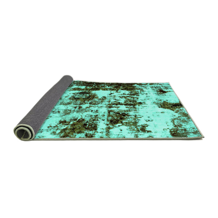 Sideview of Abstract Turquoise Modern Rug, abs1970turq