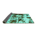 Sideview of Abstract Turquoise Modern Rug, abs1970turq