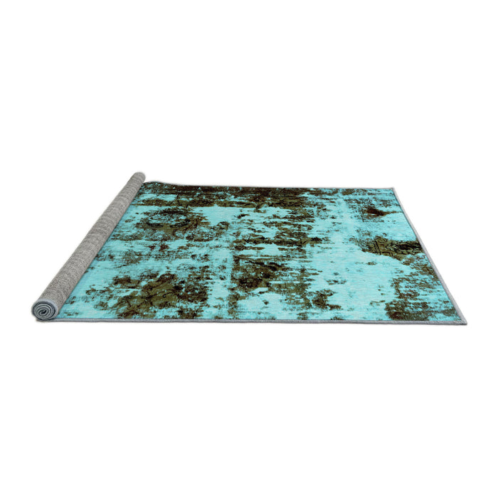 Sideview of Machine Washable Abstract Light Blue Modern Rug, wshabs1970lblu