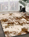 Machine Washable Abstract Desert Sand Beige Rug in a Family Room, wshabs1970