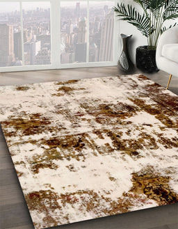 Abstract Desert Sand Beige Modern Rug in Family Room, abs1970