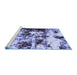 Sideview of Machine Washable Abstract Blue Modern Rug, wshabs1970blu