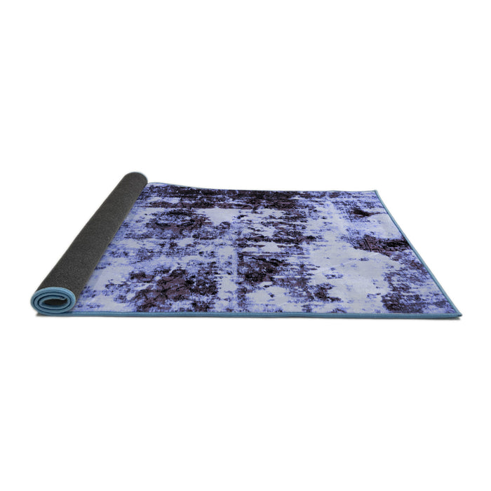 Sideview of Abstract Blue Modern Rug, abs1970blu