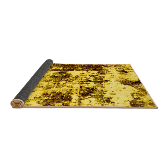 Sideview of Abstract Yellow Modern Rug, abs1970yw