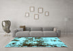 Machine Washable Abstract Light Blue Modern Rug in a Living Room, wshabs1970lblu