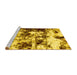 Sideview of Machine Washable Abstract Yellow Modern Rug, wshabs1970yw