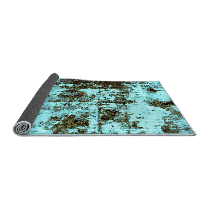 Sideview of Abstract Light Blue Modern Rug, abs1970lblu