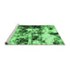 Sideview of Machine Washable Abstract Emerald Green Modern Area Rugs, wshabs1970emgrn