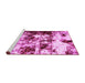 Sideview of Machine Washable Abstract Pink Modern Rug, wshabs1970pnk