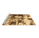 Sideview of Machine Washable Abstract Brown Modern Rug, wshabs1970brn