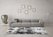 Machine Washable Abstract Gray Modern Rug in a Living Room,, wshabs1970gry