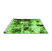 Sideview of Machine Washable Abstract Green Modern Area Rugs, wshabs1970grn