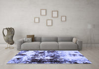 Machine Washable Abstract Blue Modern Rug, wshabs1970blu