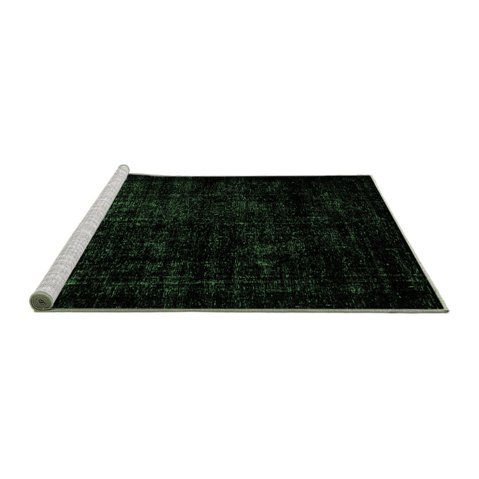 Sideview of Machine Washable Abstract Emerald Green Modern Area Rugs, wshabs1971emgrn