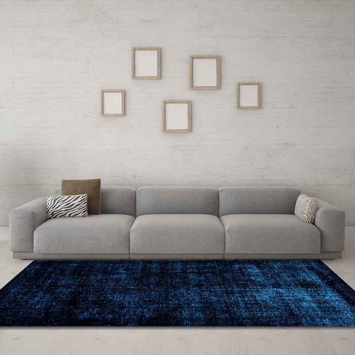 Machine Washable Abstract Light Blue Modern Rug in a Living Room, wshabs1971lblu