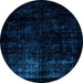 Round Abstract Light Blue Modern Rug, abs1971lblu