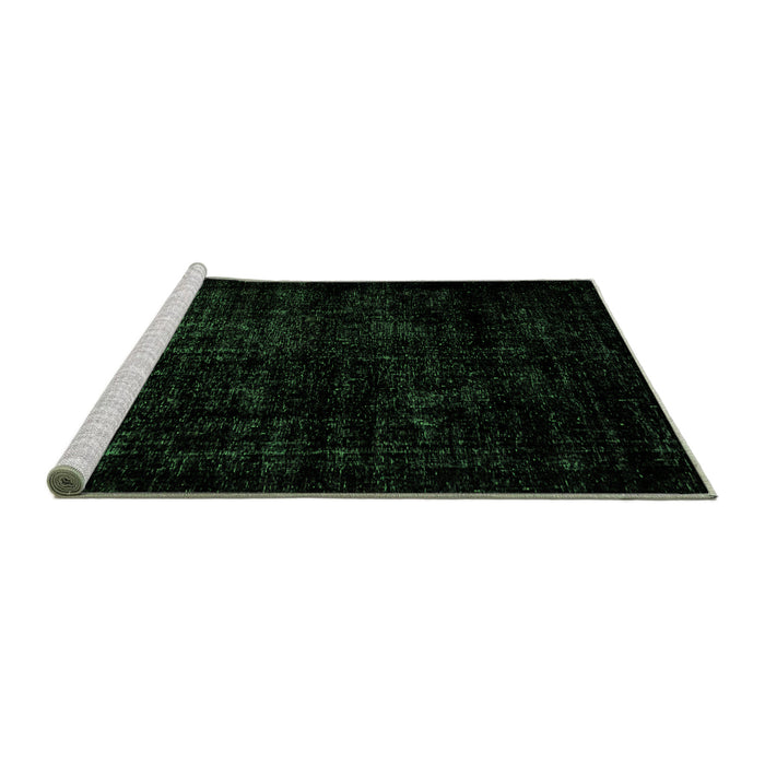 Sideview of Machine Washable Abstract Green Modern Area Rugs, wshabs1971grn