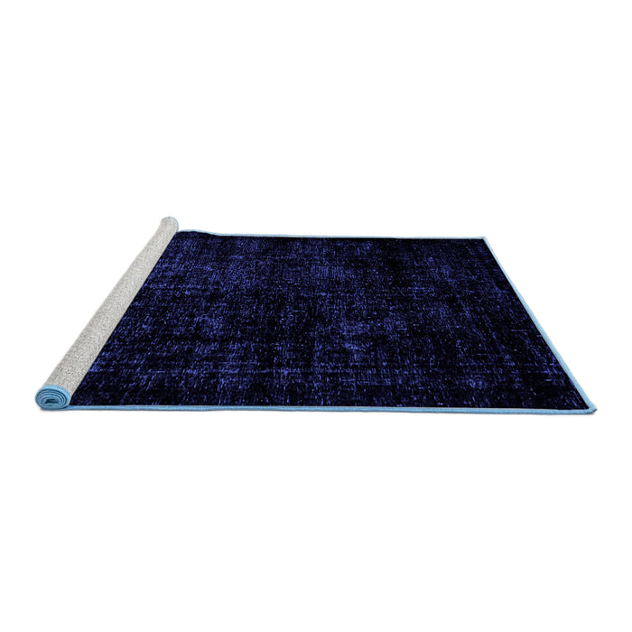 Sideview of Machine Washable Abstract Blue Modern Rug, wshabs1971blu