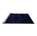 Sideview of Machine Washable Abstract Blue Modern Rug, wshabs1971blu