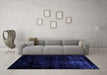 Machine Washable Abstract Blue Modern Rug in a Living Room, wshabs1971blu