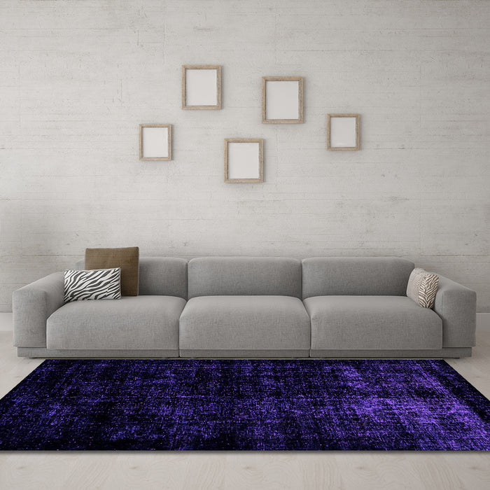 Machine Washable Abstract Purple Modern Area Rugs in a Living Room, wshabs1971pur