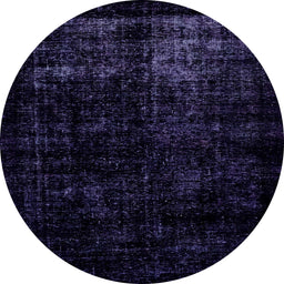 Round Abstract Blue Modern Rug, abs1971
