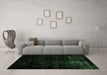 Machine Washable Abstract Emerald Green Modern Area Rugs in a Living Room,, wshabs1971emgrn